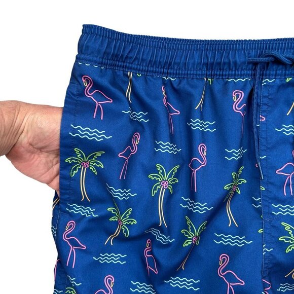 Sonoma Men's Neon Flamingo Blue Board Shorts Swim Trunks Size L - Picture 6 of 9